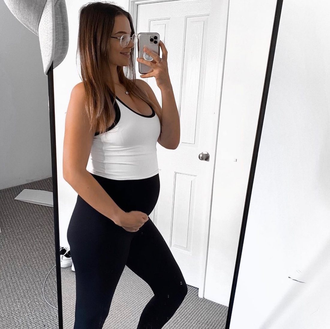 Emama Maternity Leggings Full Length + Pockets - Black - content 10