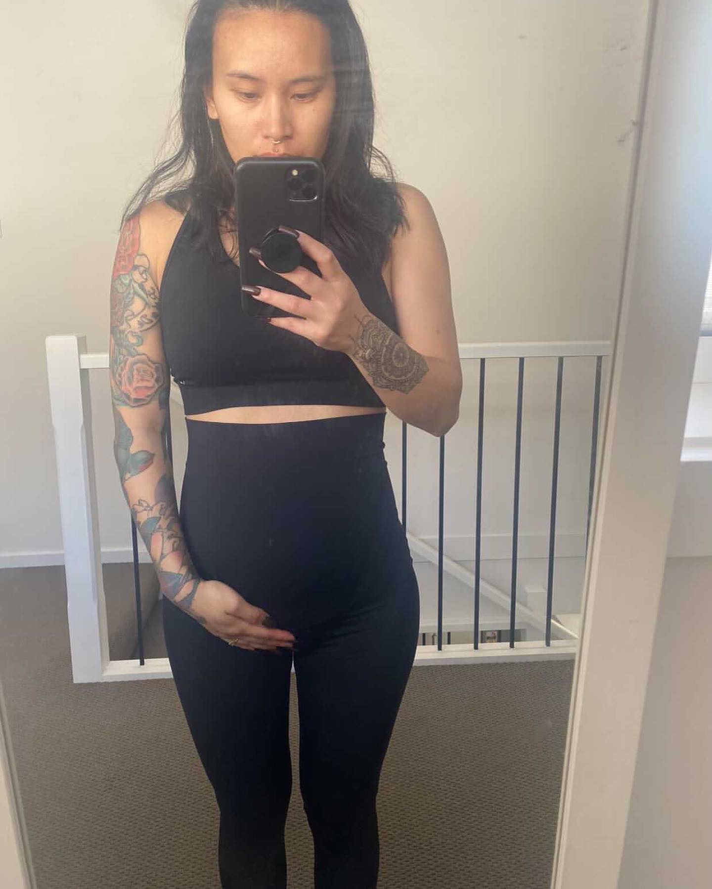 Emama Maternity Leggings Full Length + Pockets - Black - content 8